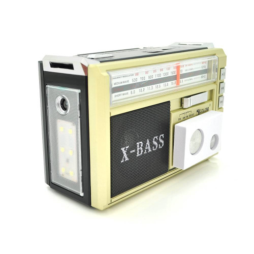 Радіоприймач GOLON RX381BT, LED, 3W, AM/FM радіо, Входи microSD, USB, Bluetooth, живлення від 220+АКБ+2*LR20, корпус пластмас, BOX