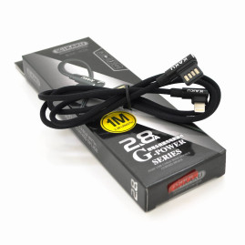 Кабель iKAKU KSC-028 JINDIAN charging data cable for iphone, Black, довжина 1м, 2.4A, BOX