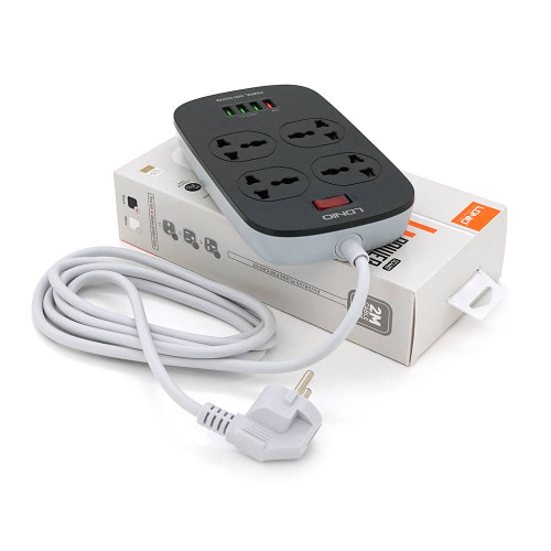 Мережевий фільтр LDNIO SC4407, 4 Розетки + 4 USB, 2 м, перетин 3х0,75мм, White, Box
