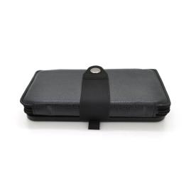 Solar panel 5 Foldings, built-in microUSB cable, Output: 5 /1,2 А(USB), plastic, Black, Corton box