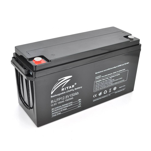 Акумуляторна батарея з bluetooth Ritar LiFePO4 12,8V 150Ah 1920Wh BMS75A@4S (483 x 170 x241) Q1