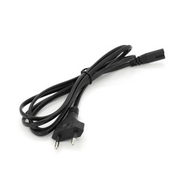 Кабель живлення 1.8m, 0.75mm, PC-184/2 CEE7/16-C7-1CM8155 2 pin (для побутової техніки), Black, OEM, МЕДЬ!!!