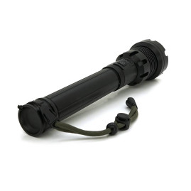 Ліхтар ручний Voltronic XHP90, 1LED XHP90, 45W, бічний світлодіод, 7 режими, ZOOM, 2х18650/6200mah, Black, IP40, кабель USB-Type-С, 260х60х35мм, BOX