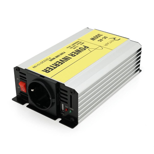Інвертор напруги RITAR RSC-300, 12V/220V, 300W з правільною синусоїдою, 1xShuko, 1xUSB, клемні дроти, BOX, Q20