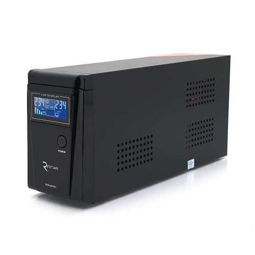 ДБЖ з правильною синусоїдою RITAR RTSW-600ND12 LCD, 12В, під зовнішній АКБ, Q4(320*132*210) 4,2 кг (236*85*130)