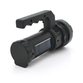 Ліхтар пошуковий USHL-828, 1LED T6+COB, 3W, 3+1 режими, 1200mah, Black, IP40, USB кабель+Solar, 150х60х90мм, BOX