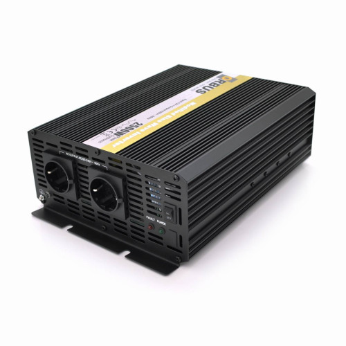 Інвертор напруги ORBUS ORMS2500 (2500Вт), 12/220V, approximated, 2 Shuko, 2 клемні дроти, 9 запобіжників, Box.Q20