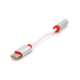 Перехідник KY-201 Type-C(M)/Jack 3.5mm(F), 5см, White/Black, Box