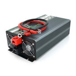 Інвертор напруги Demuda DMDPSW-2000W, 12V/220V, 2000W з правильною синусоїдою, 2 універсальні розетки, 2 USB, Rj 45, клемні дроти, Q4