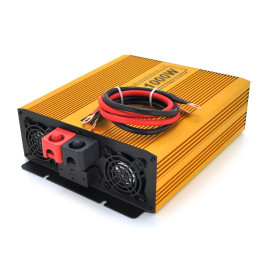 Інвертор напруги Mexxsun MXSPSW-1000, 12V/220V, 1000W з правильною синусоїдою, 2 Shuko, клемні дроти, Q4