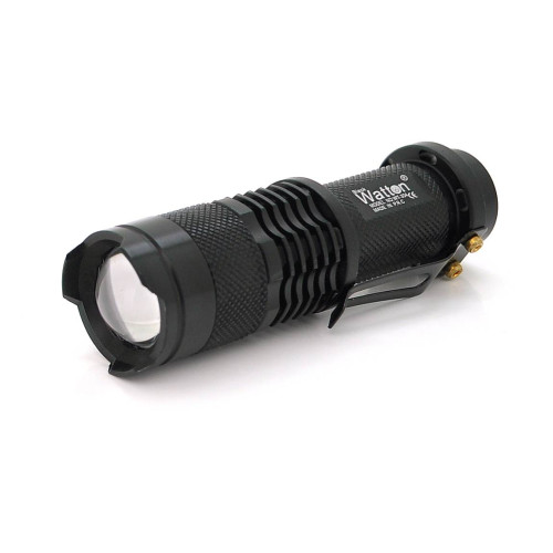 Ліхтар ручний Watton WT-304, 1LED CREE Q5, 3W, 3 режими + Zoom, АА/1300mah, Black, IP40, СЗУ, 92х26х26мм, BOX