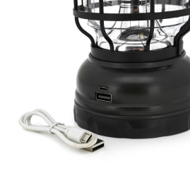 Лампа-ліхтар SW-1933T, 3LED, диммер, корпус-пластик, ударостійкий, USB кабель + Solar, акум 18650, Black, BOX