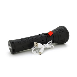 Ліхтарик ручний LATERNA JPL-2182A, 5W CREE Q5+COB, Zoom, 2+1 режим, вбудований акумулятор, IP40, 200х65х40. Blister