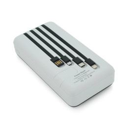 PowerBank Bix-30000mAh, Input:MicroUSB+Type-C, Output:4USB/Type-C/MicroUSB/Lightning, QC22.5W/PD20W, White