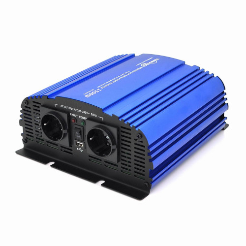 Інвертор напруги Tommatech MS-1500, 24V/220V, 1500W з апроксимованою синусоїдою, 2Shuko, USB, клемні дроти, 6 запобіжників, Q4