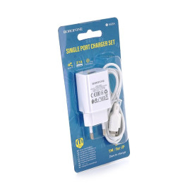 Набір BOROFONE BA68A СЗУ 1xUSB+ кабель Lighting, 2.1A, 1м, White, Blister