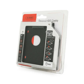 Адаптер підключення HDD 2.5'' 9.0 mm у відсік привода ноутбука SATA/mSATA (HDC-25), корпус aluminum, Blister, Q100