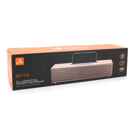 Колонка Kisonli G11A Bluetooth 5.0, 2х5W, 1200mAh, ≥90dB, USB/TF/BT/FM/AUX, DC: 5V/1A, Wooden, BOX, Q20