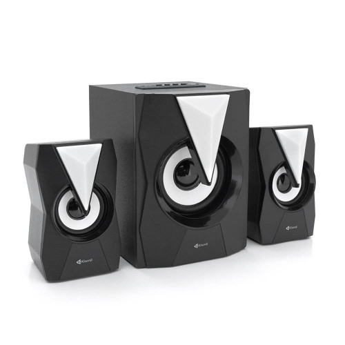 Колонки Kisonli TM-4000U, 5W+2x3W, USB/TF/BT/FM/AUX/LED light, із сабвуфером, DC: 5V, Black, BOX, Q8