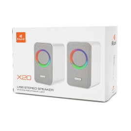 Колонки Kisonli X20BT, 2x10W, USB/RGB light/BT, DC: 5V/1-2A, Black, BOX, Q15