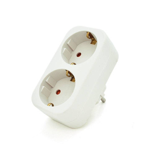 Розетка двійник із заземленням A202, White, 2Р+РЕ, 16А