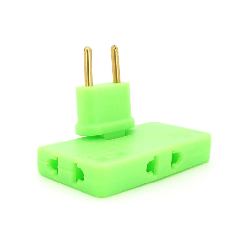 Трійник + перехідник 3 in 1, UK/US-EU, 220В, 10А, поворотний 180 °, Green