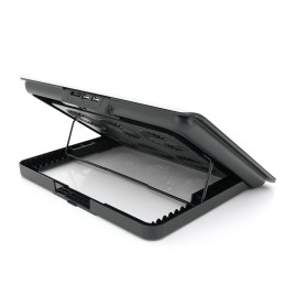 Підставка під ноутбук IceCoorel A19, 10-15.6", 6 * 60mm 580±10% RPM, корпус пластик + алюміній, 2xUSB 2.0, 350x225x26mm, Silver, Box, Q20