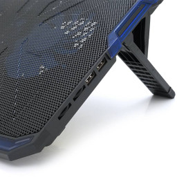 Підставка під ноутбук IceCoorel A2, 10-15.6", 2*140мм + 3*70мм 1400±10% RPM, корпус пластик, 2xUSB 2.0, 410x290x26mm, Blue, Box, Q20