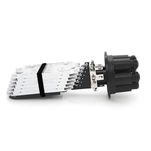 Муфта оптична Merlion ML-OP-F106M-96C, герметична, 6 вводів, до 4-х касет, до 96 зварок, матеріал PP