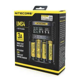 Зарядний пристрій універсальний Nitecore Digicharger UMS4, 4 канали, LCD дисплей, підтримує Li-ion, Ni-MH і Ni-Cd AA (R6), ААA (R03), С (R14)