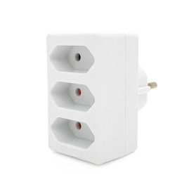 Розетка трійник без заземлення SQ-ZDB01/3, 3x2.5A(10A) 250V~Max, 1700W, White, 2Р, Q100