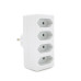 Розетка 4-х місна без заземлення SQ-ZDB01/4, 4x2.5A(10A) 250V~Max, 2300W, White, 2Р, Q100
