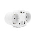 Розетка двійник із заземленням HHT609W, USB+Type-C, 3.4А, зашита від перевантаження, White