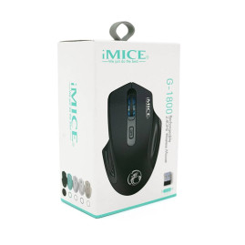 Миша бездротова iMICE G-1800, 4 кнопки, 800/1200/1600 DPI, 2.4Ghz 10м, Windows XP/Vista/Win7/8/10 Mac OS X, Rechargeable, White, COLOR BOX