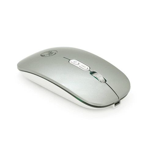 Миша бездротова iMICE E-1400, 5 кнопок, 800/1200/1600 DPI, 2.4Ghz 10м, Windows XP/Vista/Win7/8/10 Mac OS X, Rechargable, Silver, BOX, Q100