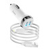 Набір АЗУ 12-24V HOCO Z40 + кабель Lighting, 2xUSB, 2.4A, кабель 1м, White, Box