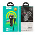 Набір АЗУ 12-24V HOCO Z40 + кабель Lighting, 2xUSB, 2.4A, кабель 1м, Black, Box