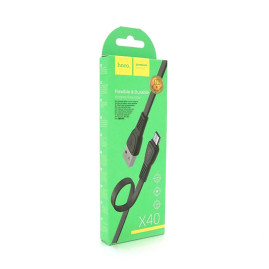 Кабель Hoco X40, Micro-USB, 2.4A, Black, довжина 1м, BOX