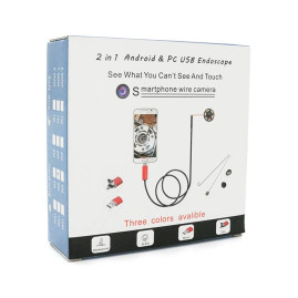 2 in 1 MicroUSB/PC HD ендоскоп, міні камера 7.0 mm, м'який дріт, 5м