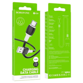 Кабель Borofone BX84, USB-Type-C, 3A, довжина 1м, Black, BOX