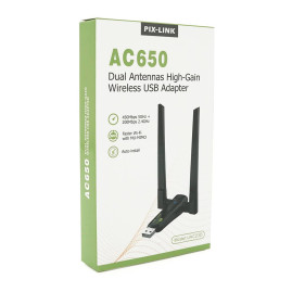Бездротовий мережний адаптер Wi-Fi-USB LV-UAC23D, RTL8811CU, з подвійною антеною, 802.11 a/с, 600Mbps, Box
