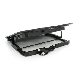 Підставка для ноутбука IceCoorel K8, 10-17", 6*70mm 1800 RPM±10%, корпус пластик+алюміній, 2xUSB2.0 + LCD, 365*297*30mm, Black, Box, Q18