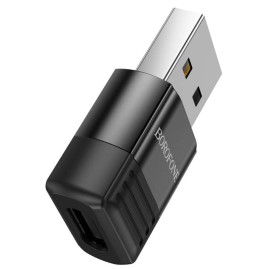Перехідник Borofone BV18 USB2.0(M) => Type-C(F), Black, Blister