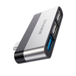 Перехідник BOROFONE DH1 Type-C(Male) - USB3.0+2*USB2.0, Black, Box