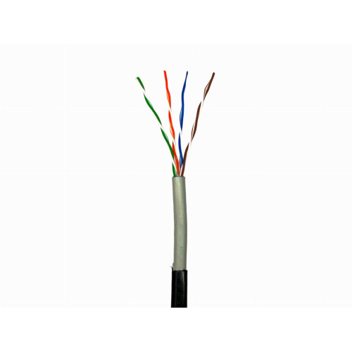 Кабель кручена пара GEAR UTP 4x2x0,51 Cat5E, CCA, PVC+PE, для зовнішніх робіт, чорний, 305m