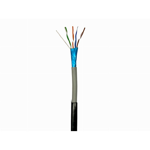 Кабель кручена пара GEAR FTP 4x2x0,51 Cat5E, CCA, PVC+PE, для зовнішніх робіт, чорний, 305m