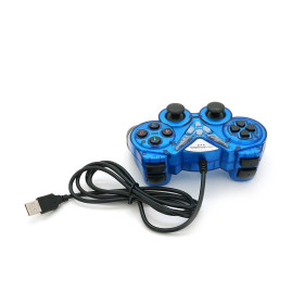 Геймпад Brazzers BR-8600 провідний для ПК, USB 2.0, Double Shock, Blue, Blister