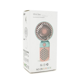 Портативний вентилятор Z8, 1 режим, вбудований акумулятор, USB кабель, Mix Color, Box