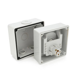 Вимикач зовнішнього монтажу, двосторонній висновок, IP65, AC:250V, 16A, Grey