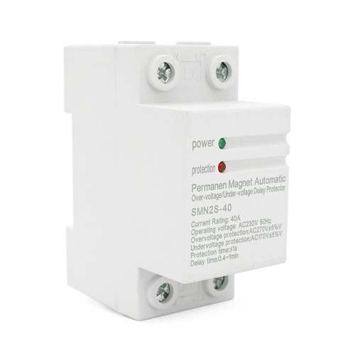 Захисне реле з контролем напруги SVP-60, 40A, LED-індикація, 220В, на DIN-рейку 2P